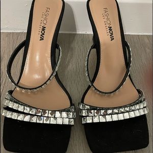 Black heeled sandals
